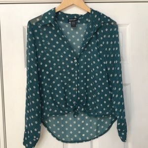 Sheer polka dot top